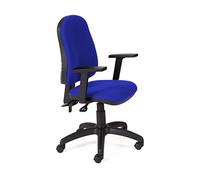 Rocada, Chaise de Bureau réglable avec accoudoirs et roulettes, Chaise pivotante Comupter en Tissu renforcé Respirant (Bleu)