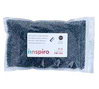 Rocaille de verre cylindre mini iridescent titane 2x2mm. 500gr. Sachet