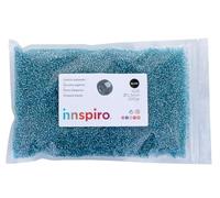 Rocaille de verre rond argenté bleu infantile 2,3mm 500gr. Sachet