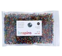 Rocaille de verre rond argenté mélange 3,8mm 500gr. Sachet