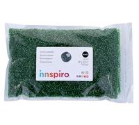 Rocaille de verre rond argenté vert 2,3mm 500gr. Sachet