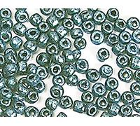 Rocaille de verre ronde éclat métallique bleu 3,8mm 500gr. Sachet