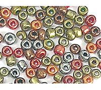 Rocaille de verre ronde éclat métallique mélange 3,0mm 500gr. Sachet