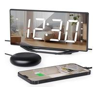 ROCAM Réveil pour Dormeurs Profonds avec Grand Écran LED 8,7" - Variateur d'Intensité, Chargeur USB, Batterie de Rechange - Pour Chambre/Bureau/Cuisine