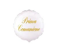 Rocca Fun Factory Lot de 5 ballons de première communion Blanc rond micro forme 4" (10 cm) en mylar,