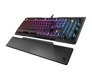 Roccat Vulcan 121 - Clavier de Jeu Noir, Gaming mécanique RGB, Rétro-Éclarage LED Aimo Multicolore par Touche, Switchs Titan Tactile, Conception Durable (Plaque Supérieure en Aluminium), AZERTY
