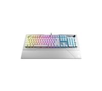 ROCCAT VULCAN 122 AIMO - Clavier - avec roue médias - rétro-éclairé - USB - Français - commutateur : Roccat Titan switches - blanc, argent