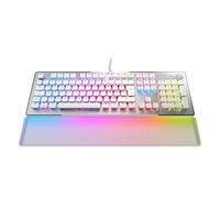 Roccat Vulcan II Max - Clavier de Jeu Optique et Mécanique pour PC, Touches Rétro-éclairées RGB Personnalisables Repose-Poignets, Interrupteurs Titan II, Plaque en Aluminium, Blanc