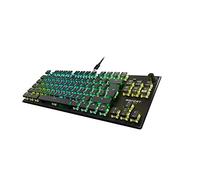 ROCCAT Vulcan TKL Pro Clavier de jeu optique compact RVB AIMO LED Per Key Lighting Titan Switch, plaque supérieure en aluminium durable optique avec roue multimédia, noir