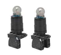ROCCMWUUC 1 pièce Xb5-AG21 Xb5-AG33; Bouton sélecteur de fichier à Deux Touches, Bouton de sélection, Interrupteur, Trou Ouvert 22mm, Zbe-10(2 Gears,1NO)