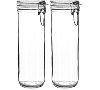 Rocco Bormioli Bocal à spaghetti en verre filé, bouchon hermétique, hauteur 26 cm (Lot de 2)