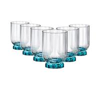Rocco Bormioli Bormioli Rocco Florian Lot de 6 verres en verre, pied bleu, roches, 30 cl