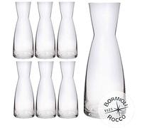 Rocco Bormioli Ypsilon Lot de 6 carafes en verre Star Glass transparent de 1 litre - Fabriqué en Italie