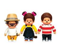 Rocco Giocattoli- Monchhichi Willow, Kauri & Hanae, 81504, Multicolore