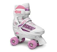 Roces Quaddy Girl Patins à Roulettes pour Fille, Taille Réglable, Enfant Quad Roller Skates, Blanc Rose