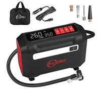 ROCGORLD R8 Gonfleur de pneu portable Compresseur d'air DC 12 V Compresseur d'air portable avec grand double écran numérique, pompe à air 3 fois plus rapide pour voiture, vélo, balle, moteur