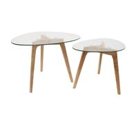 ROCH - Lot de 2 Tables Basses Gigognes Verre Trempé
