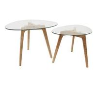 ROCH - Lot de 2 Tables Basses Gigognes Verre Trempé