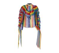 Rochas, Femme, Blouses et Chemises, Multicolore, Taille: 36 FR Blouse à Volants et Imprimé Rayé