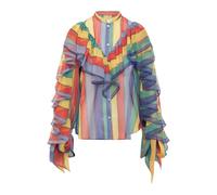 Rochas, Femme, Blouses et Chemises, Multicolore, Taille: 42 FR Blouse à Volants et Imprimé Rayé