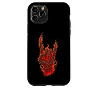 Rocher Flamboyant sur Main de Squelette, Art de Panneau Rock and Roll Coque pour iPhone 11 Pro