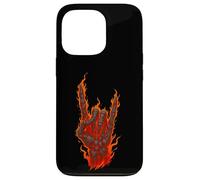 Rocher Flamboyant sur Main de Squelette, Art de Panneau Rock and Roll Coque pour iPhone 13 Pro