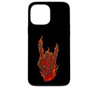 Rocher Flamboyant sur Main de Squelette, Art de Panneau Rock and Roll Coque pour iPhone 13 Pro Max