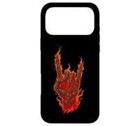 Rocher Flamboyant sur Main de Squelette, Art de Panneau Rock and Roll Coque pour iPhone 17 Pro Max
