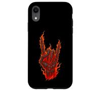 Rocher Flamboyant sur Main de Squelette, Art de Panneau Rock and Roll Coque pour iPhone XR