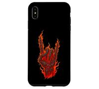 Rocher Flamboyant sur Main de Squelette, Art de Panneau Rock and Roll Coque pour iPhone XS Max