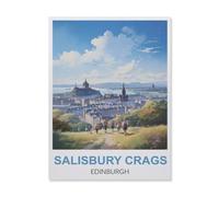 Rochers de Salisbury Édimbourg,1000 Pièces, Jouet De Puzzle en Bois d'art Abstrait, Jeu De Famille Difficulté Défi Puzzle(75x50cm)-EQ94