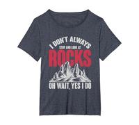 Rochers Drôle Cadeau pour Le Géologue Science Géologie T-Shirt, Femme Grandes Tailles, Bleu Chiné, 3X