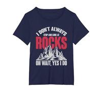 Rochers Drôle Cadeau pour Le Géologue Science Géologie T-Shirt, Femme Grandes Tailles, Bleu Marine, 5X