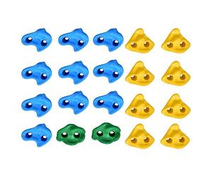 Roches d'escalade texturées Multicolores, 20 pièces, Pierres murales, Kit Assorti pour Enfants, boulons