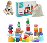 Roches Empilables En Bois, Renforcement Des Compétences, 21x15,5x5,2 Cm, Pierres De Bloc Sensoriel, Ensemble Éducatif Pour Tout-petits, Bois Robuste, Pour Garçons, Filles, , École Maternelle, R
