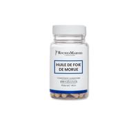 Roches Marines - Complément alimentaire Huile de foie de morue 100 gélules - Vitamines A et D, Oméga 3 - Immunité - Bonne solidité des os - Vitalité - Développé en France