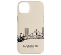 Rochester New York Vintage Skyline Dessin Coque pour iPhone 14 Plus