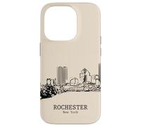 Rochester New York Vintage Skyline Dessin Coque pour iPhone 14 Pro