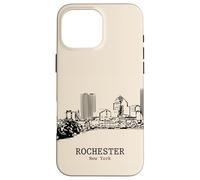 Rochester New York Vintage Skyline Dessin Coque pour iPhone 16 Pro Max
