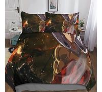 Rochile One Punch Man Housse De Couette Parure De Lit Housses De Couette pour Enfants Luxe Déco Chambre Couette Sets Fermeture Éclair Cachée King(220x240cm)