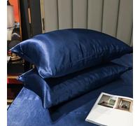 ROCILA 1PC/2pcs Pure Satin Soie Douce Taie d'oreiller Housse de Coussin de Literie Housse de Coussin Rectangulaire Taies d'oreiller Doublures de Lit Multicolore