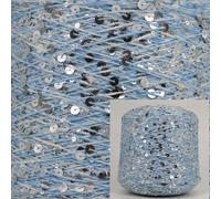 ROCILA Fil de Coton Fantaisie 500 g 6 mm/3 mm Paillettes Fil à Tricoter Fil Partenaire idéal Tricoter avec d'autres Fils