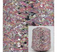 ROCILA Fil de Coton Fantaisie 500 g 6 mm/3 mm Paillettes Fil à Tricoter Fil Partenaire idéal Tricoter avec d'autres Fils