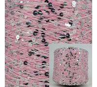 ROCILA Fil de Coton Fantaisie 500 g 6 mm/3 mm Paillettes Fil à Tricoter Fil Partenaire idéal Tricoter avec d'autres Fils