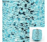 ROCILA Fil de Coton Fantaisie 500 g 6 mm/3 mm Paillettes Fil à Tricoter Fil Partenaire idéal Tricoter avec d'autres Fils