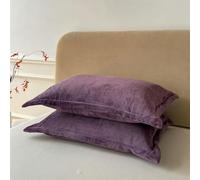 ROCILA Housse de Coussin de Couleur Unie en Velours, taie d'oreiller, Housse de Coussin rectangulaire, 48 x 74 cm, 2 pièces, taies d'oreiller Chaudes