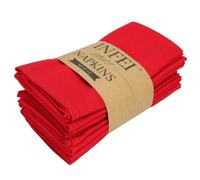 ROCILB Lot de 12 Serviettes de Table en Lin et Coton mélangés (40 x 40 cm), Douces et Pratiques pour la Maison.