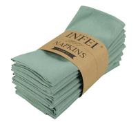 ROCILB Lot de 12 Serviettes de Table en Lin et Coton mélangés (40 x 40 cm), Douces et Pratiques pour la Maison.