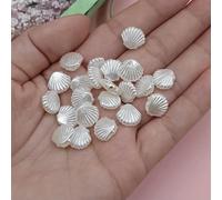 ROCILB Lot de 50/100 pièces/Sac de Perles Blanches en Forme de Coquillage, Imitation Perle, pour Porte-clés, Boucles d'oreilles, Colliers, Fabrication de Bijoux