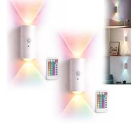 Rociveya Veilleuse LED Magnétique Rechargeable avec Détecteur de Mouvement, Applique Murale RGB à Capteur, Lumière d’Escalier Intelligente pour Chambre, Couloir et Nuit (White*2)